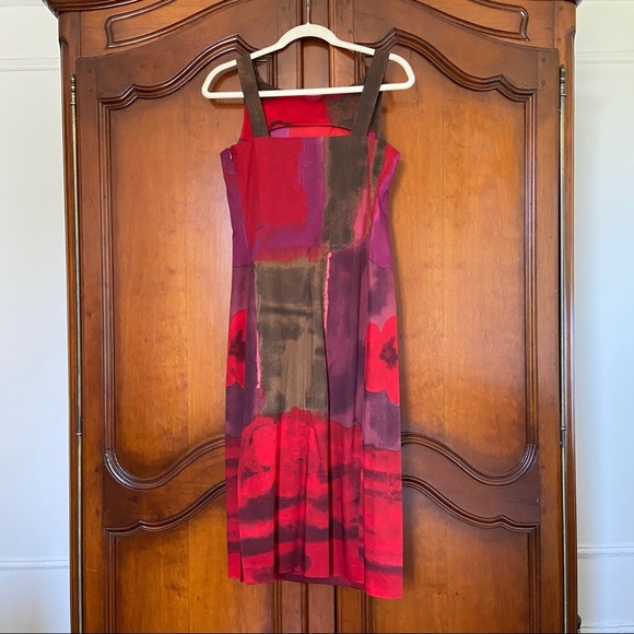 MaxMara Abstract Art Sleeveless Pinafore Shift Dress | Size 4 - Picture 5 of 13